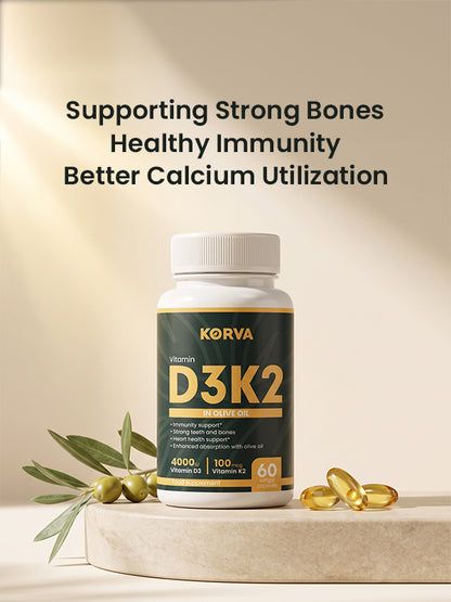 KORVA Vitamin D3 K2 in Olive Oil