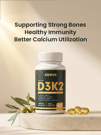 KORVA Vitamin D3 K2 in Olive Oil